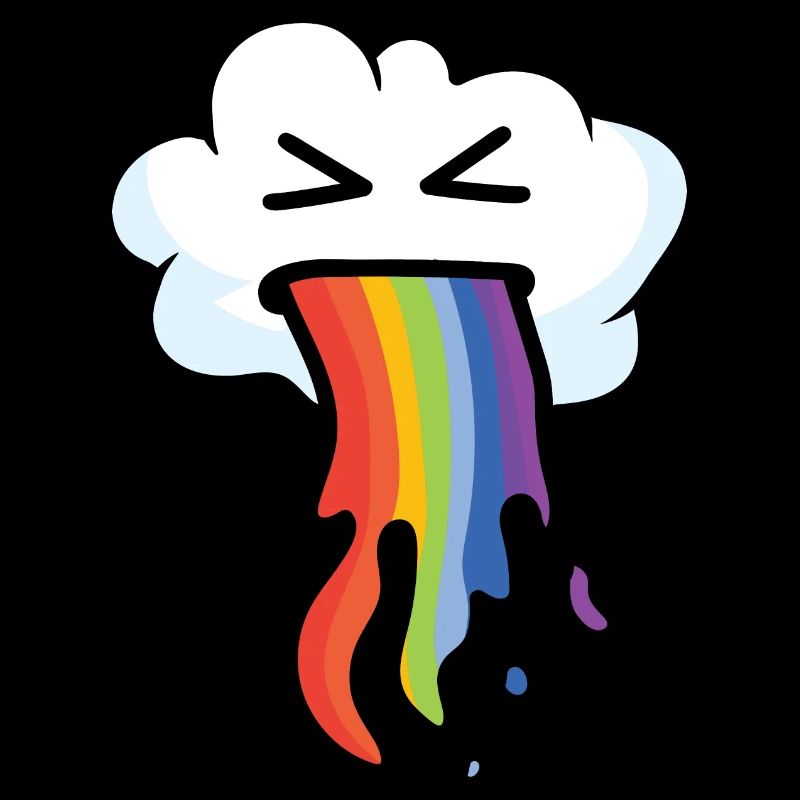 Kawaii Wolke erbricht einen Regenbogen