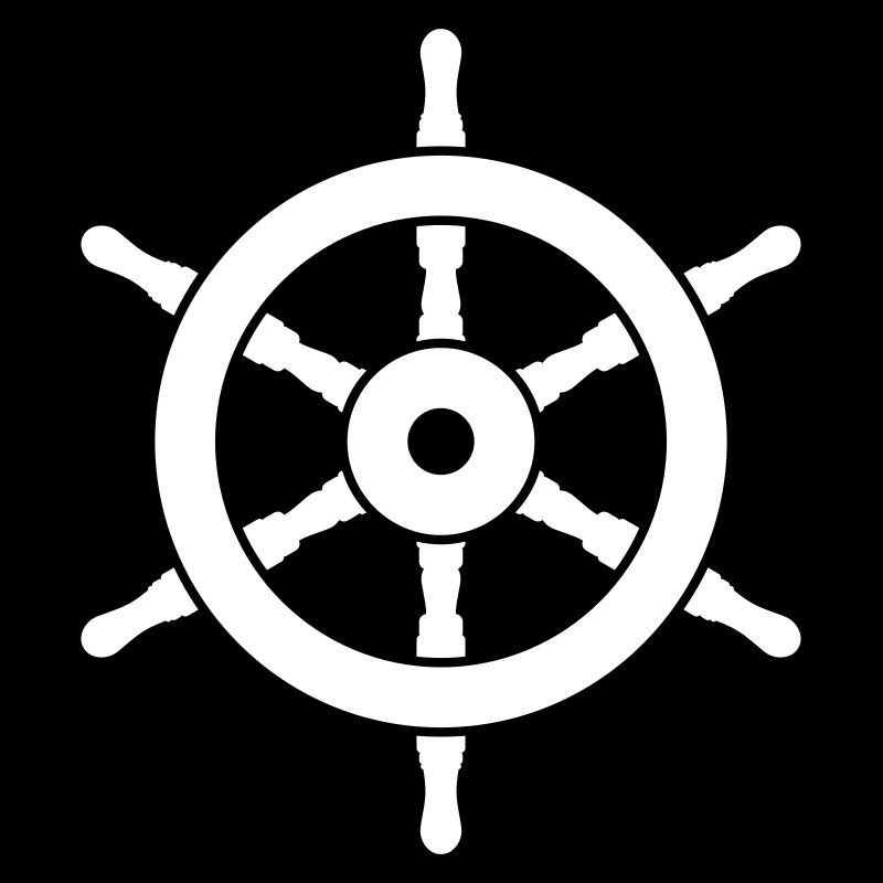 Ship rudder icon symbol shape. Ship helm logo sign