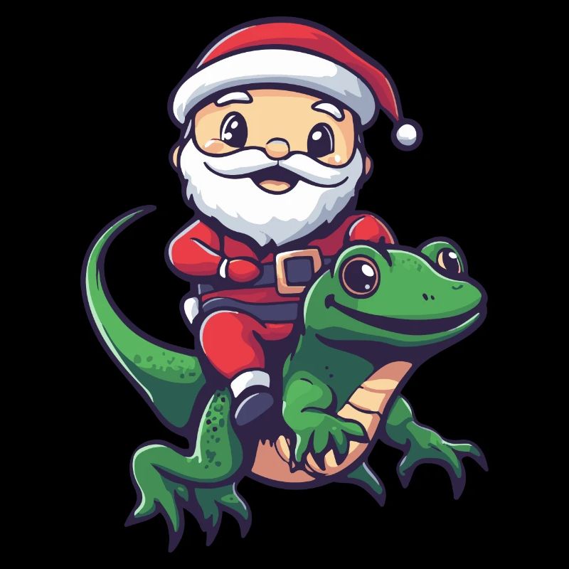 Lézard Père Noël Dessin animé