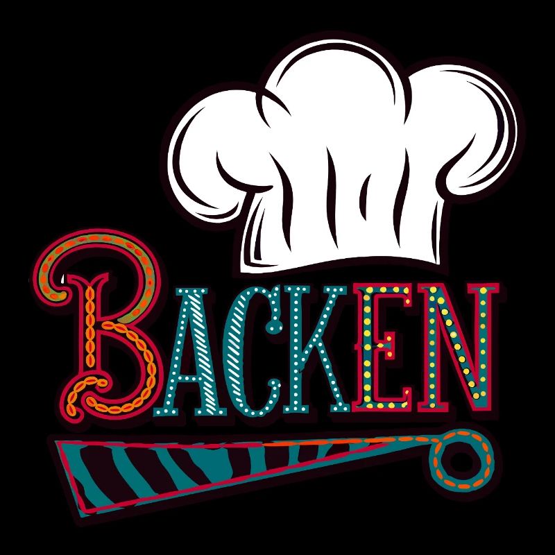 Backen mein Hobby - buntes Bäckermotiv