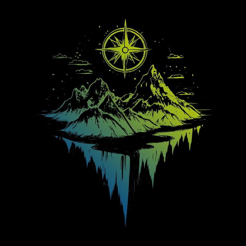 Berge Symbol Kompass