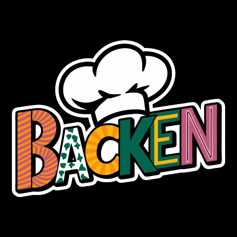 Backen mein Hobby - buntes Bäckermotiv