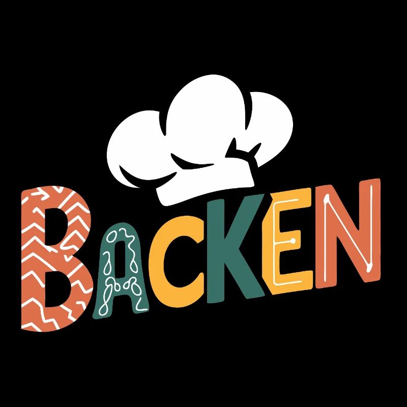 Backen mein Hobby - buntes Bäckermotiv
