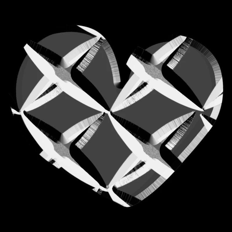 grey heart net pattern caught