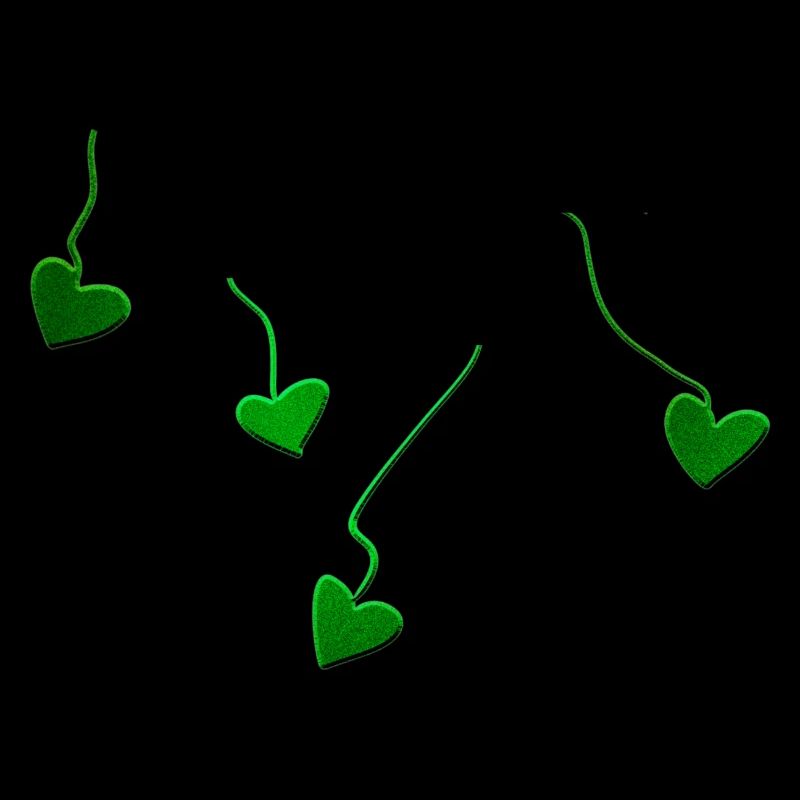 lignes scintillantes de cœurs verts