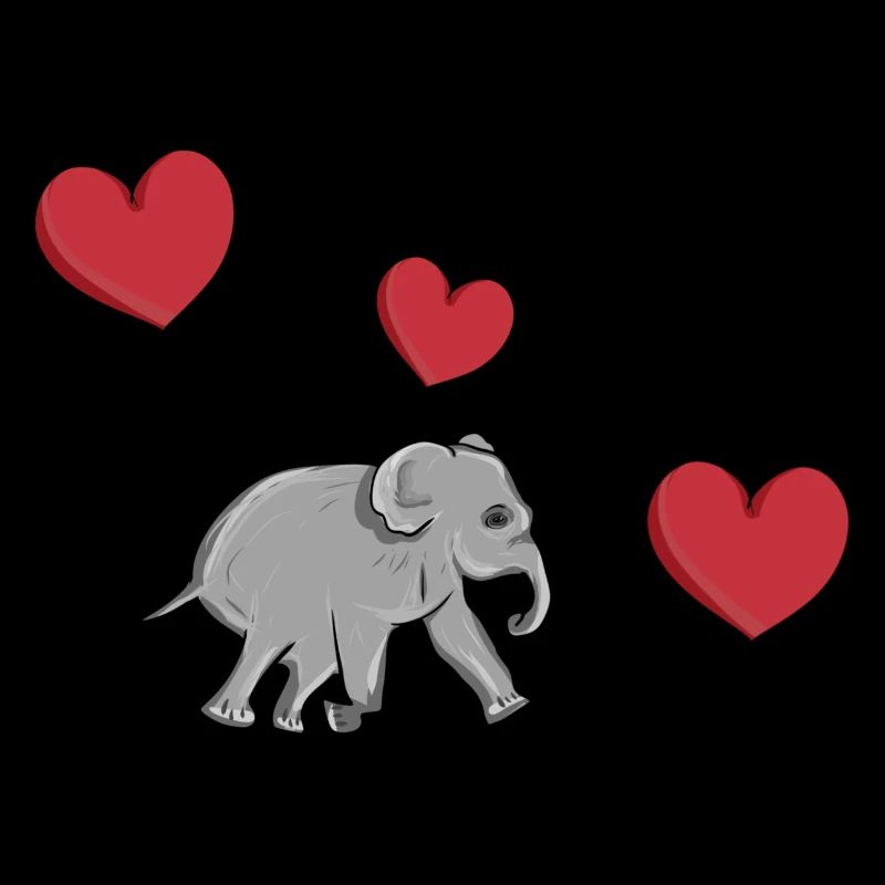 elefant luftballon herz tier symbol