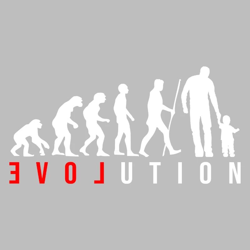 Evolution Vater und Kind Sohn Tochter Geschenk