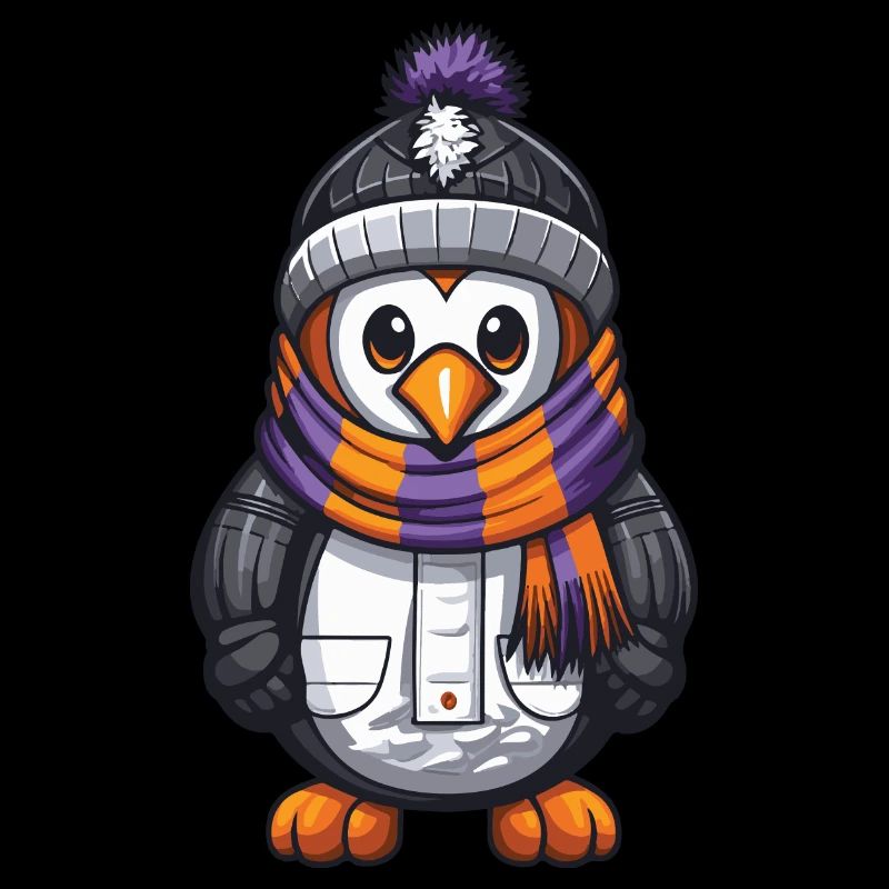 Pinguin Comic Winter