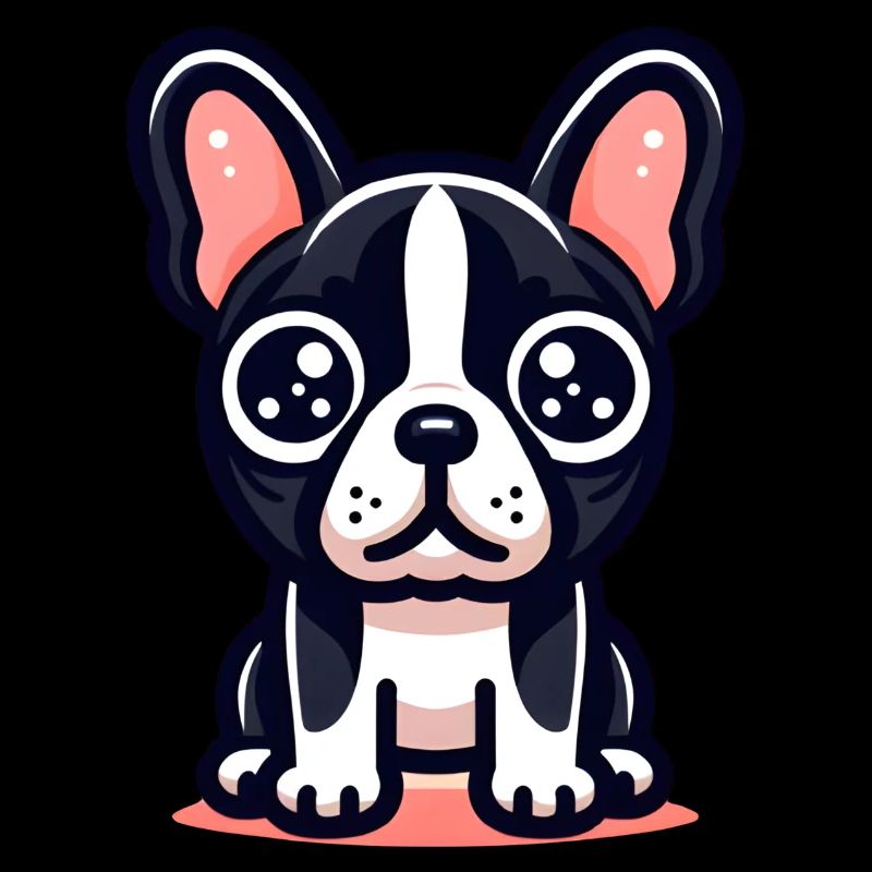 Logo mignon bouledogue français dans un style comique
