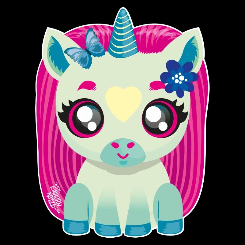 Kleines Baby Einhorn mit Schmetterling