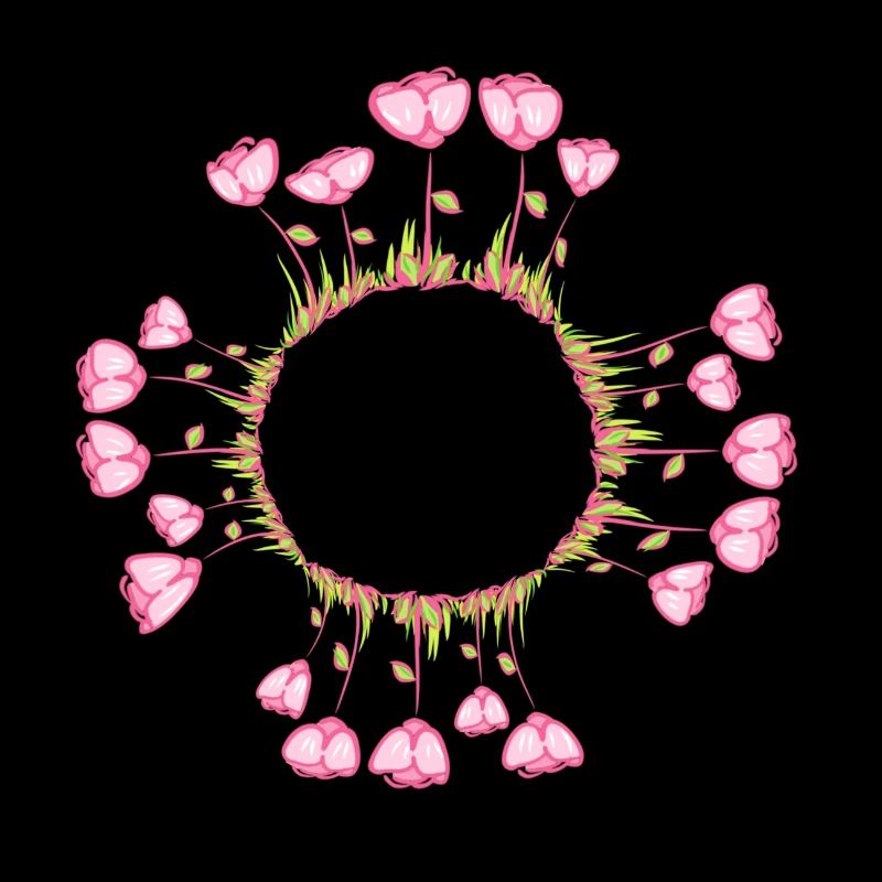 cercle fleurs naturelles roses rose