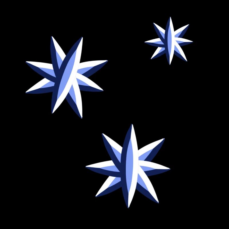 drei blaue sterne