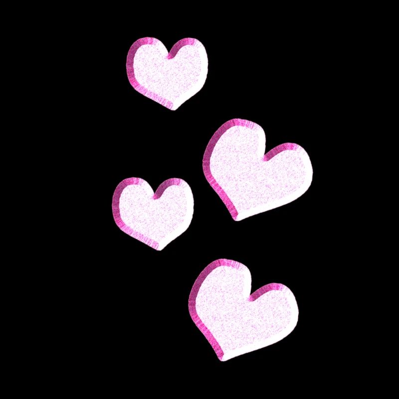 four hearts glitter