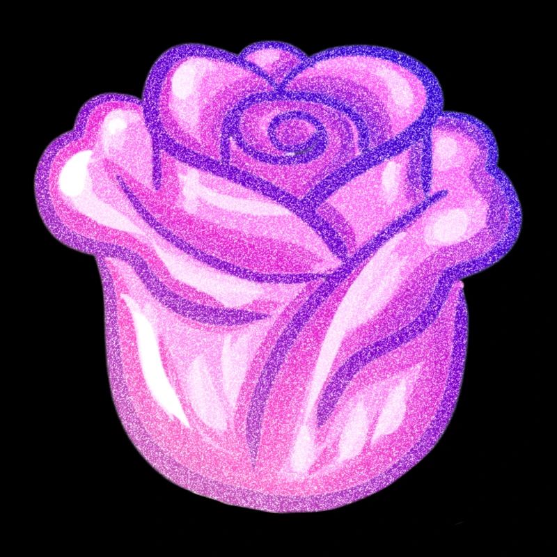 Fleur pourpre Rose Paillettes Fleur