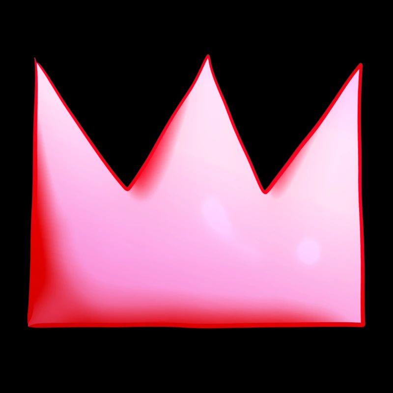 Couronne rose Forme du symbole de dessin animé