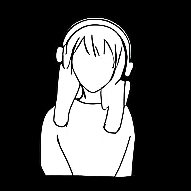 Manga Mädchen Kopfhörer cartoon anime