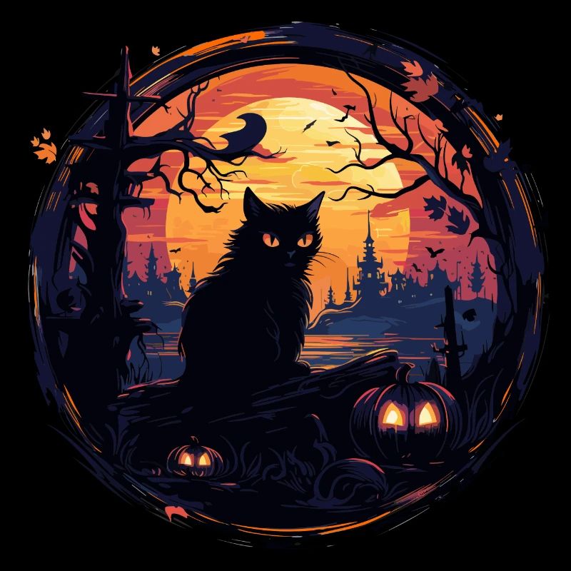Halloween Pumpkin Cat - Petits monstres mignons