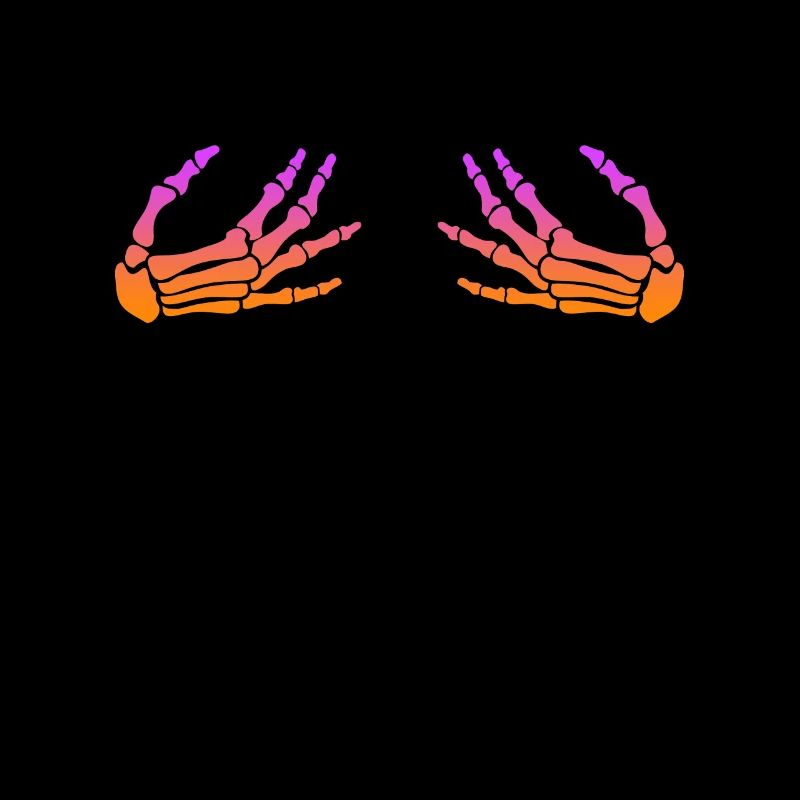 Hand an die Brust Skelett Halloween