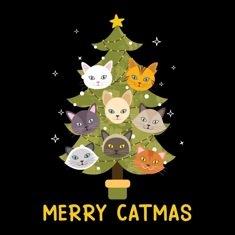 Arbre de Noël Merry Catmas Cats