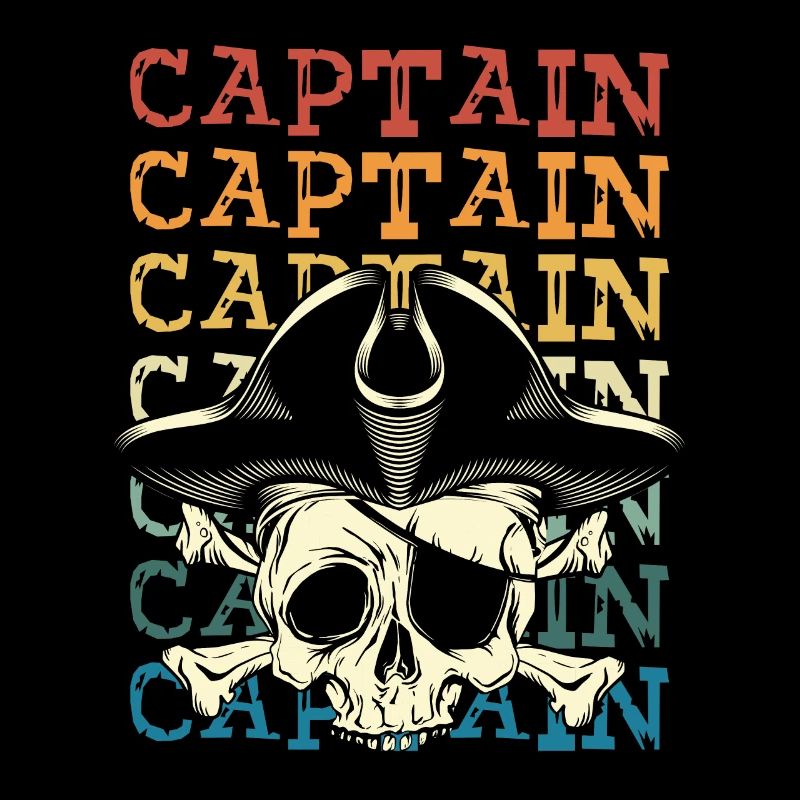 Crâne de pirate en couleur rétro