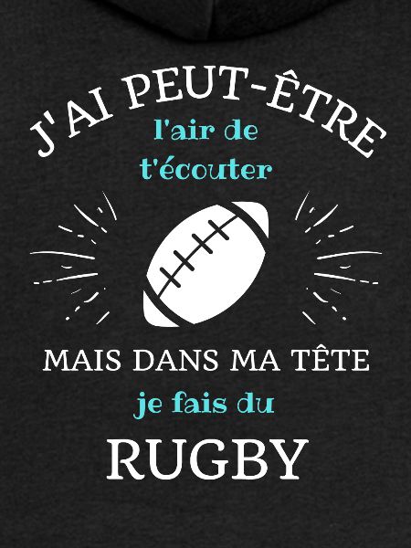 t shirt humour rugbyman dans ma tete rugby homme