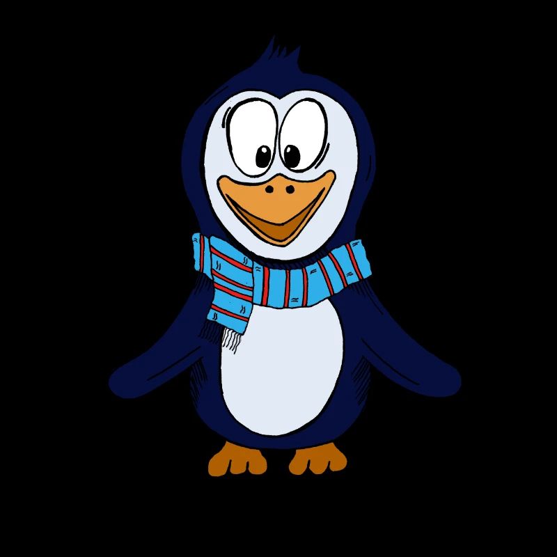 Lustiger Piguin mit Schal