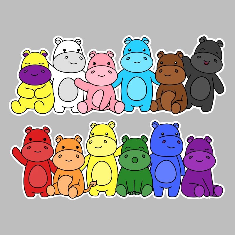 Fierté Progrès Flag Hippopotames Égalité