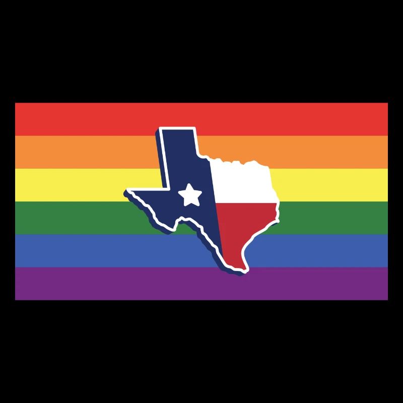 Texas Map Pride Flag Design for Proud LGBT+