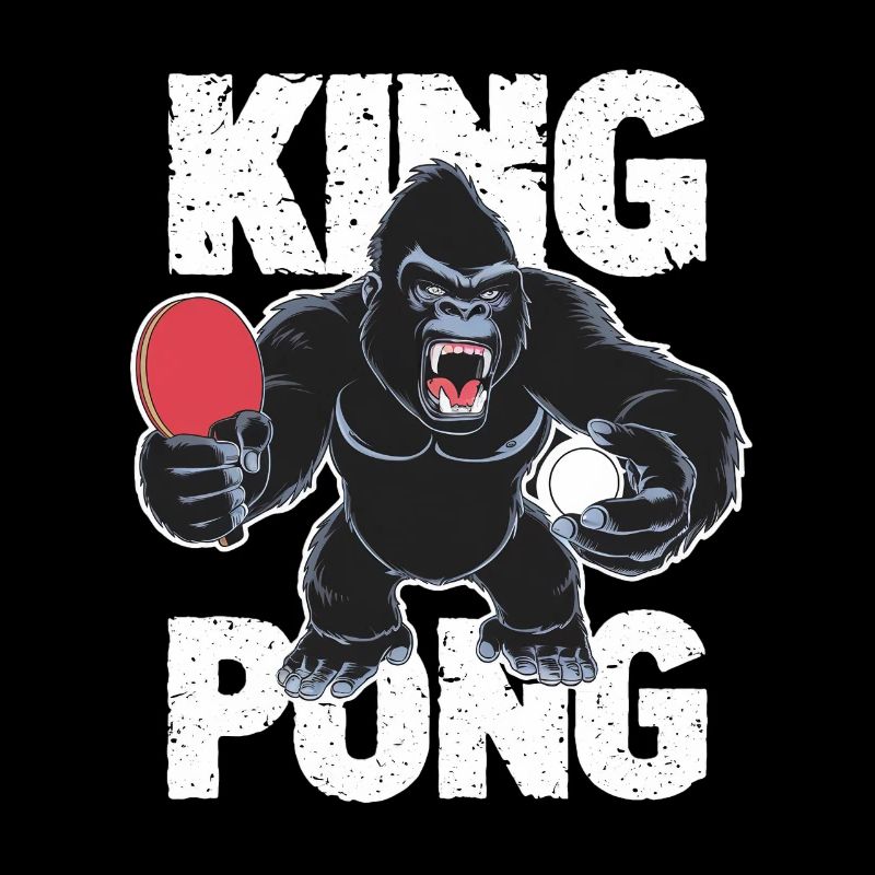 King Pong Gorilla Racket Gift Ping Pong Humor