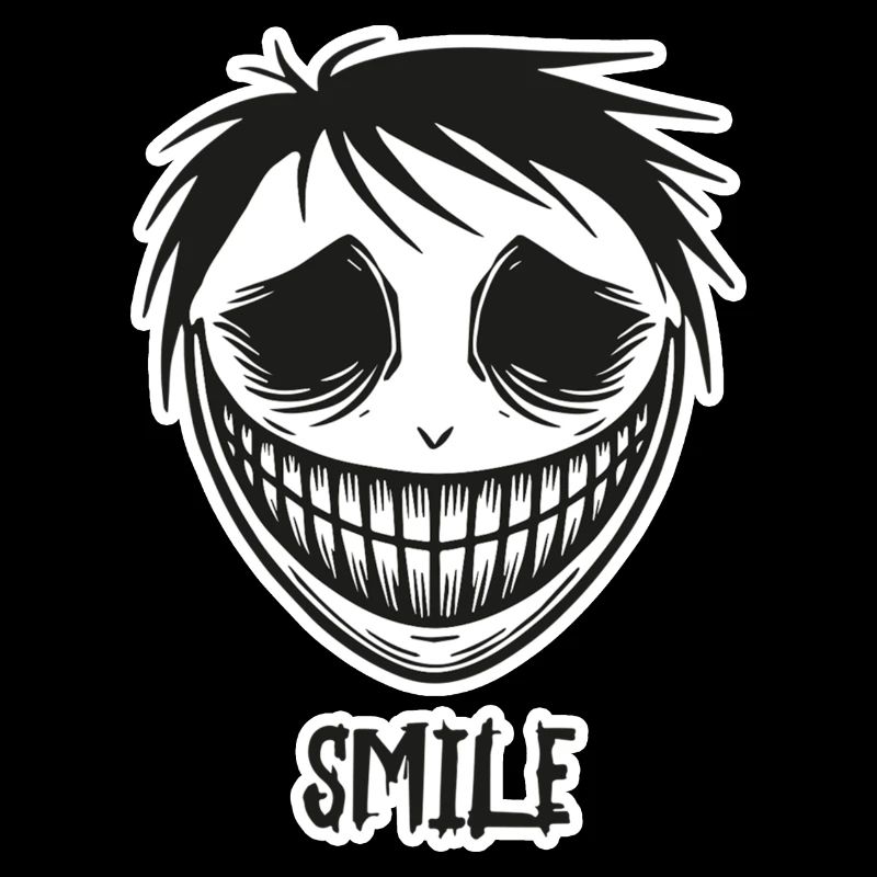 Visage souriant effrayant - Conception de sourire