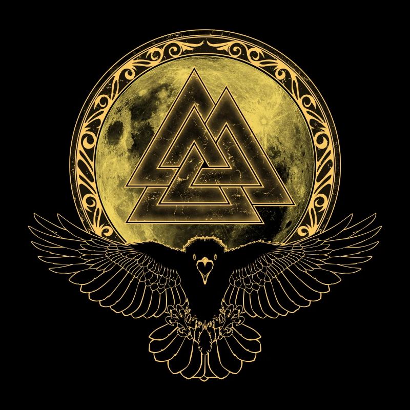 Raven Valknut Full Moon
