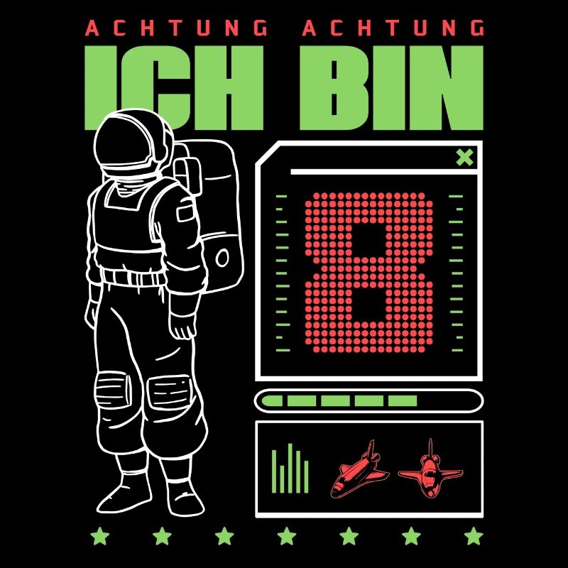 Geburtstag Astronaut Interface Junge 8 Jahre alt
