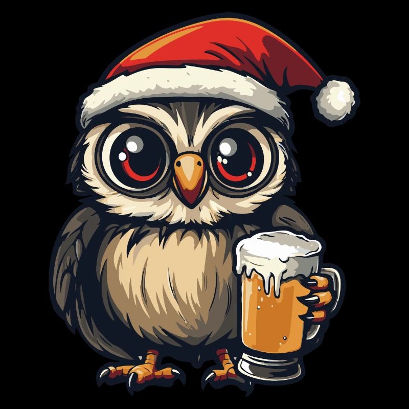Eule Bier Xmas Weihnachten
