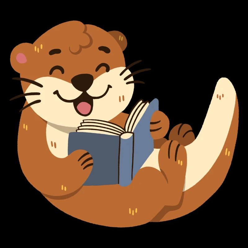 Otter liest ein Buch