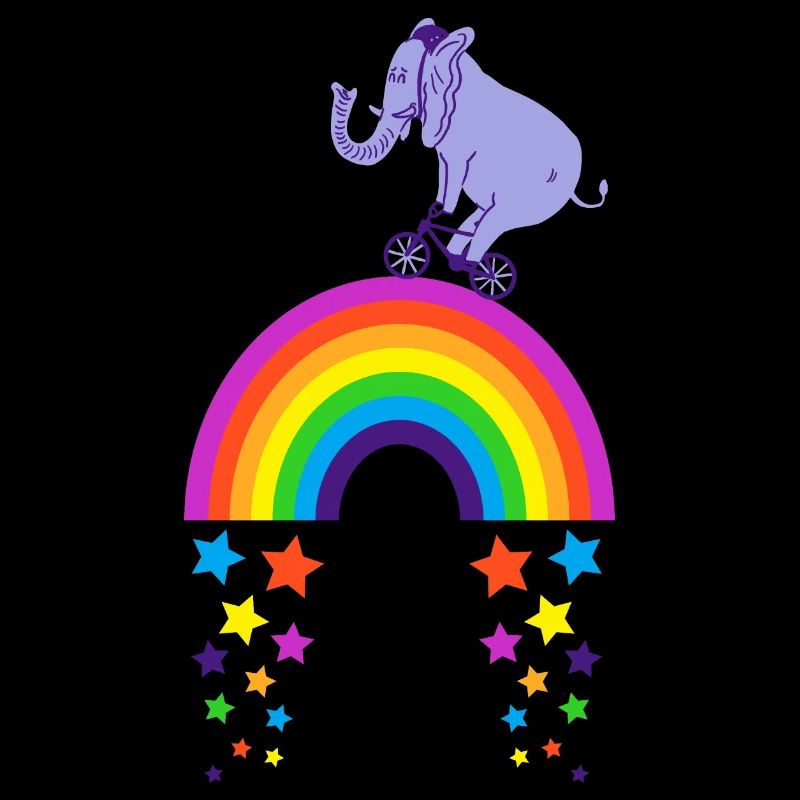 Kidcore Rainbow Elephant Bike Riding Gift