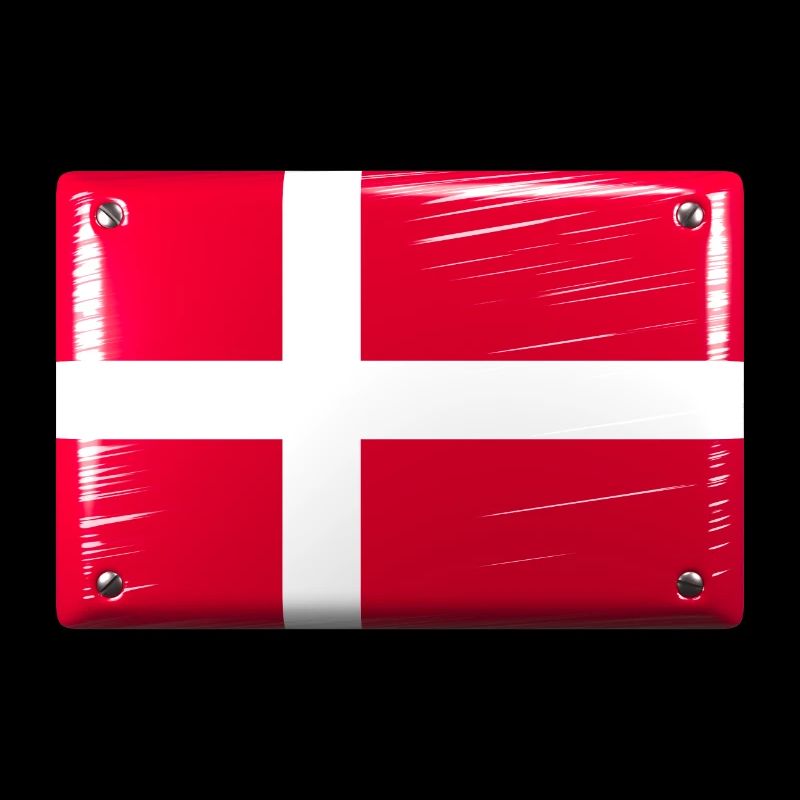 Drapeau du Danemark Drapeau Dannebrog Tin Sign Look