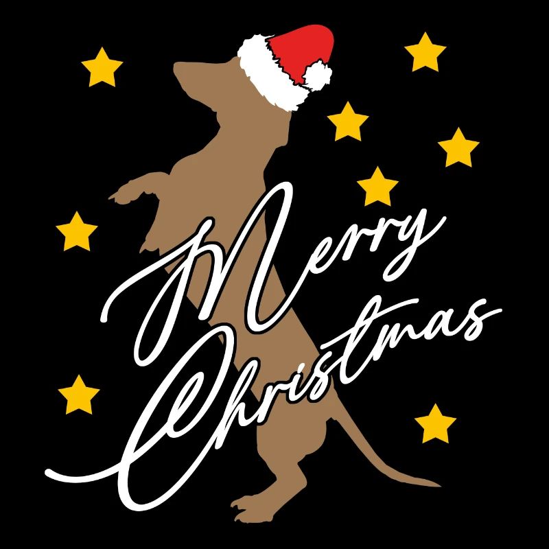 Joyeux Noël avec teckel avec bonnet de Père Noël