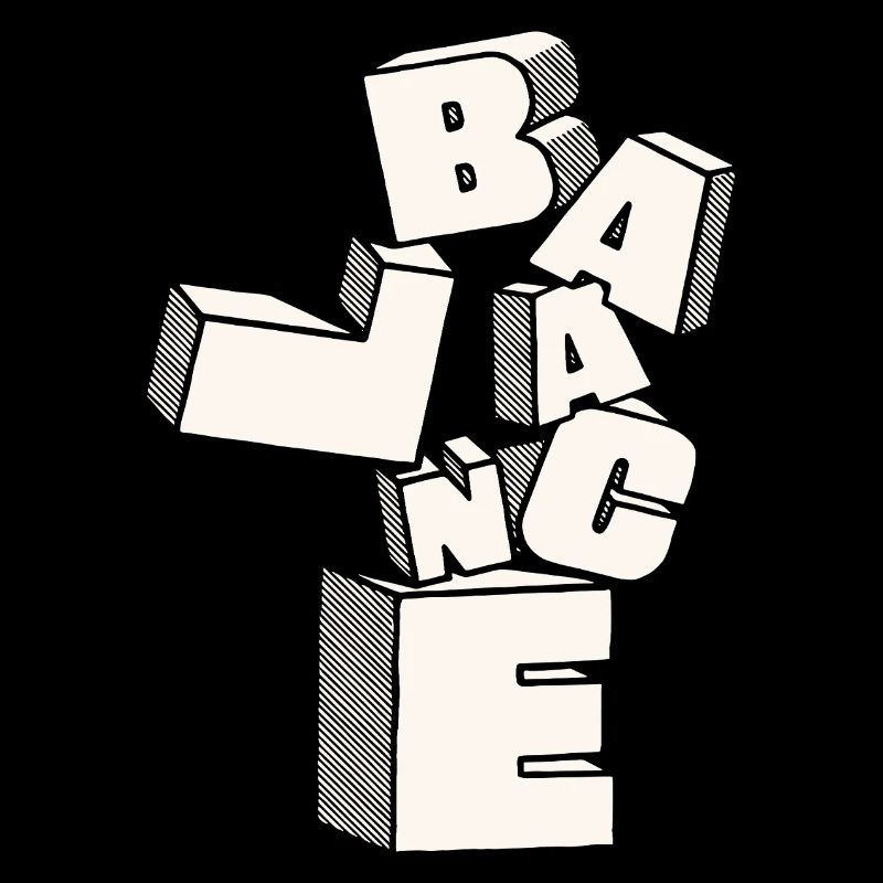 Équilibre en lettres 3D