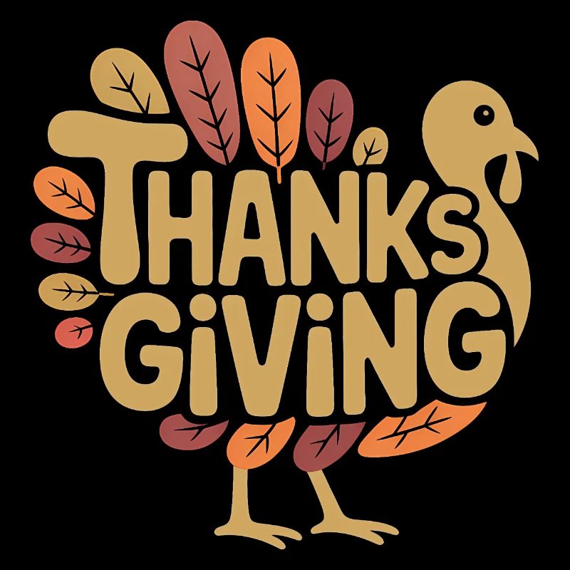 Dinde de Thanksgiving - Logo de bande dessinée vintage cool