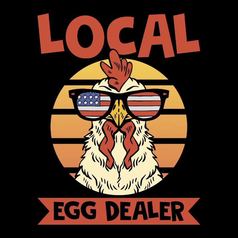 Rétro Local Egg Dealer Chicken Farmer A Layer