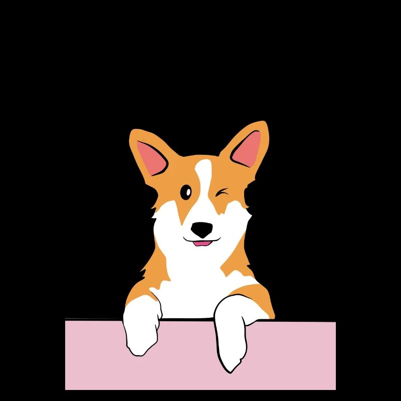 Corgi on a wall