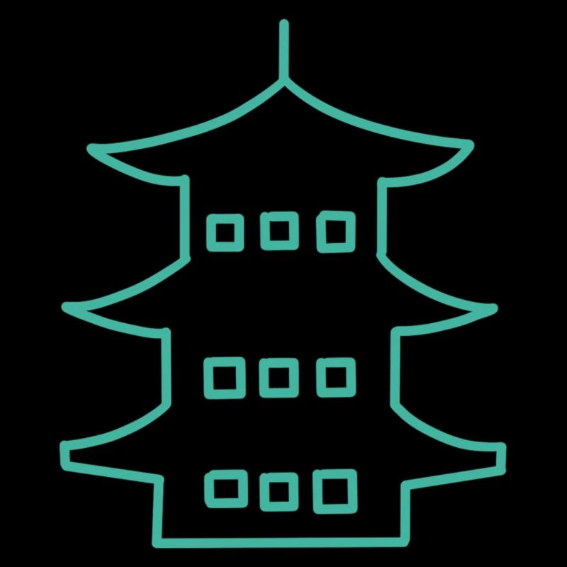 Temple japonais turquoise