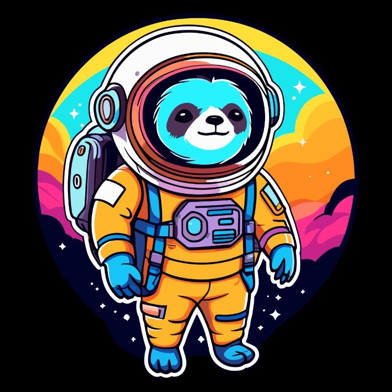 Sloth Astronaut Illustration