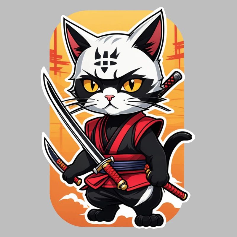 chat ninja - chaton samourai