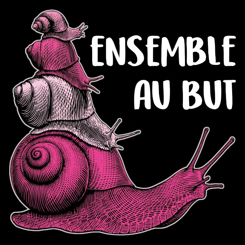 ensemble vers le but quatre escargots et proverbe