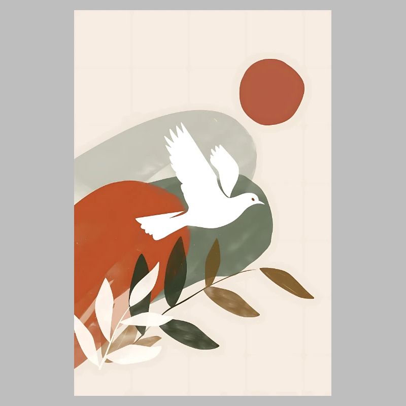 Boho Dove Wandkunst, Digitaler Download, Moderner