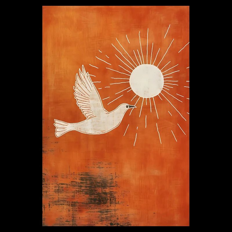 Minimaliste Dove Art Mural Moderne