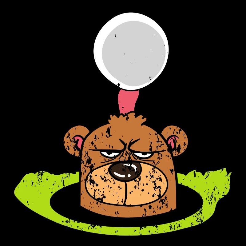 Retro Vintage Grunge Style Golf Course Golf Gopher