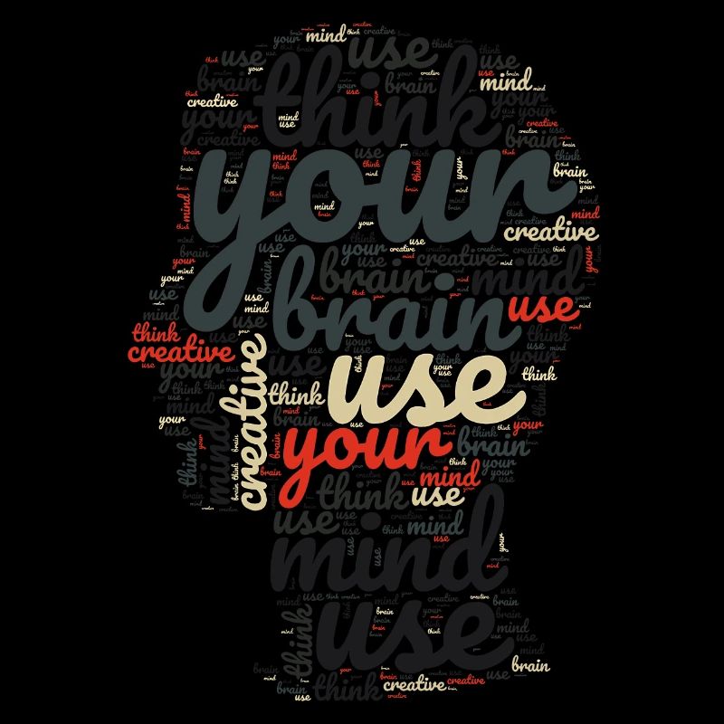 bunte Buchstaben in Form eines Kopfes