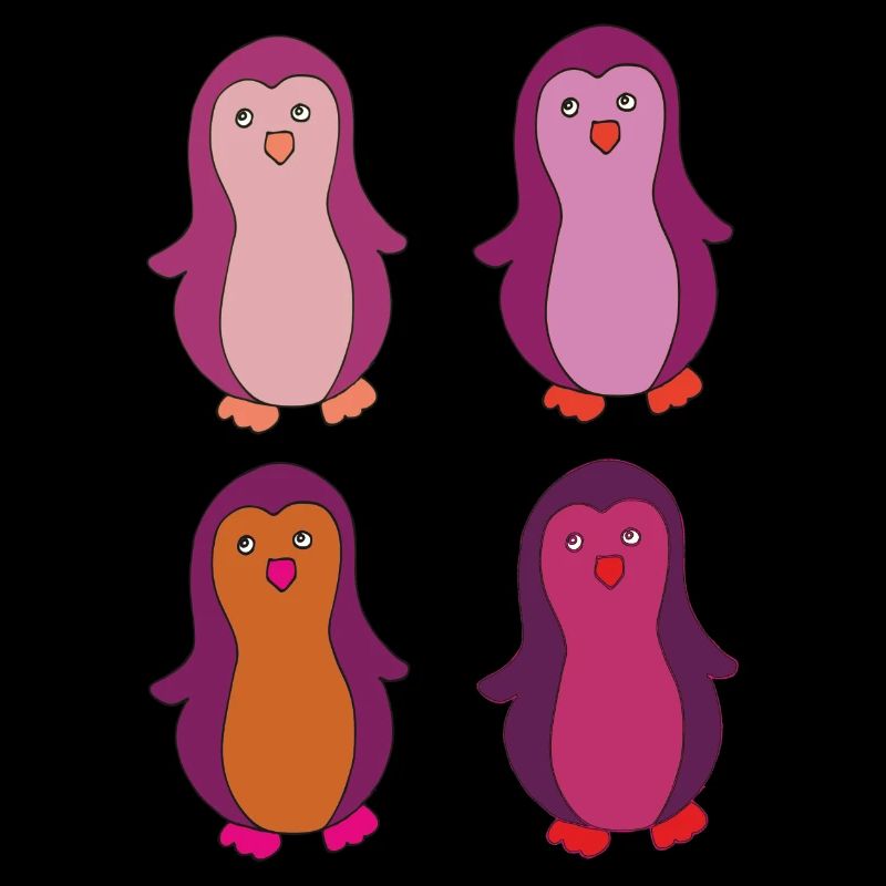 pinguin 4fach bunt